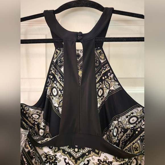 INC NWT full length halter dress with geometric pattern - Picture 8 of 9